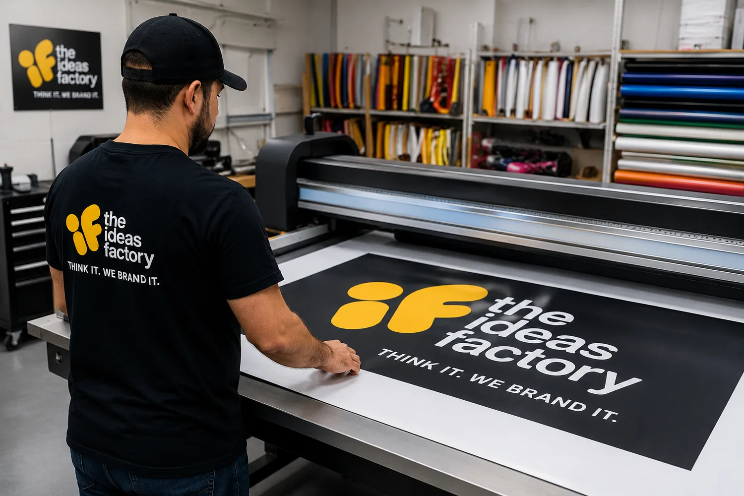 About Us Sign and vehicle wrap production at The Ideas Factory