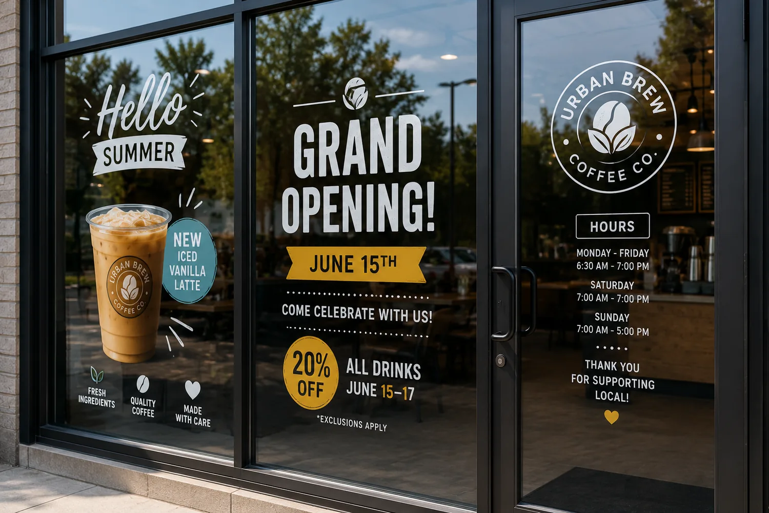 Professional window decals in Concord NC